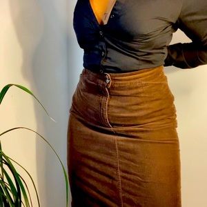 VINTAGE COFFEE BEAN MAXI SKIRT.